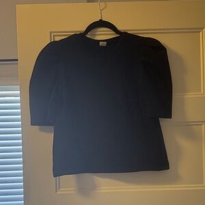 Black Puff Sleeve Top